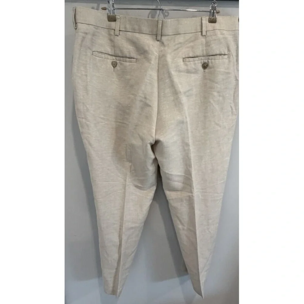 Cubavera Mens Linen Blend Summer Pants Light Tan Size 40 x 30